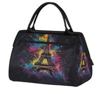Borsa da palestra artistica con Torre Eiffel ad acquerello per uomini e donne, borsone da viaggio per sport e viaggi, impermeabile, borsa da viaggio per la notte borsa leggera da portare con sé