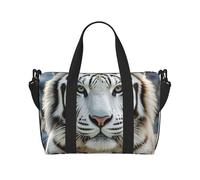 Borsa da palestra astronauta nello spazio borsone per uomo donna borsa da viaggio per la notte con scomparto per scarpe borse da allenamento, Tigri Bianche, One Size, Borsone da viaggio