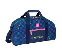 Borsa da Palestra Benetton Damero Blu Marino 50 x 26 x 20 cm