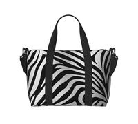 Borsa da palestra blu con pavone borsone per uomo donna borsa da viaggio per la notte con scomparto per scarpe borse da allenamento, Stampa zebrata., Taglia unica, Borsone da viaggio