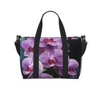 Borsa da palestra blu con pavone borsone per uomo donna borsa da viaggio per la notte con scomparto per scarpe borse da allenamento, Bellissime orchidee viola, Taglia unica, Borsone da viaggio