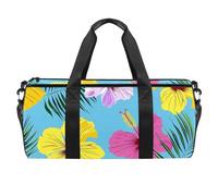 Borsa da palestra, borsa sportiva, borsa da allenamento, borsa tote per viaggi, allenamento, moderna pianta tropicale fiore foglia di palma, Motivo 4718, 45x23x23cm(17.7x9x9in)