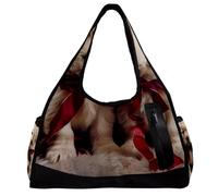 Borsa da palestra, borsa sportiva, borsa da palestra da donna, borsa da viaggio per yoga, borsone per allenamento, motivo ananas dorato alla moda, Fantasia 1657, 47x16.5x27cm(18.5x6.5x10.6in)