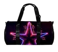 Borsa da palestra, borsone, borsa da allenamento, borsa per la notte, alla moda con stelle al neon, Motivo 842, 45x23x23cm(17.7x9x9in)