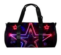 Borsa da palestra, borsone, borsa da allenamento, borsa per la notte, alla moda con stelle al neon, Motivo 844, 45x23x23cm(17.7x9x9in)
