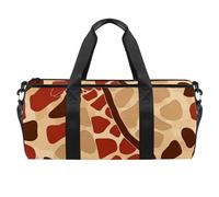 Borsa da palestra, borsone da donna, borsa da palestra, yoga, sport, palestra, giraffa, ippopotamo, elefante, coccodrillo, animale, cartone animato, Fantasia 1565, 45x23x23cm(17.7x9x9in)