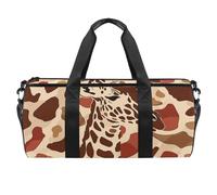Borsa da palestra, borsone da donna, borsa da palestra, yoga, sport, palestra, giraffa, ippopotamo, elefante, coccodrillo, animale, cartone animato, Fantasia 1567, 45x23x23cm(17.7x9x9in)