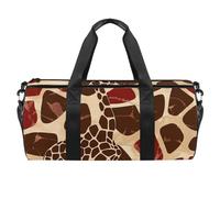 Borsa da palestra, borsone da donna, borsa da palestra, yoga, sport, palestra, giraffa, ippopotamo, elefante, coccodrillo, animale, cartone animato, Fantasia 1566, 45x23x23cm(17.7x9x9in)
