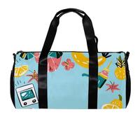 Borsa da palestra, borsone da uomo, borsone da palestra, borsone da viaggio per aereo, Hello Summer Sea Animal Meduse Anchor, Motivo 2464, 45x23x23cm(17.7x9x9in)
