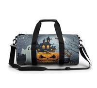 Borsa da palestra, borsone per uomo e donna, motivo: castello di Moonfall, fantasma, testa di zucca, stampa, oggetto personale, borsa da allenamento, borsa da palestra leggera per viaggi, sport, fitn