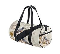 Borsa da palestra Borsone sportivo Borsa da fine settimana Tote Bird Floral Flower Marrone Beige Borsa da allenamento da viaggio Zaino a tracolla per donna uomo