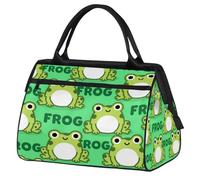 Borsa da palestra carina con rana per uomini e donne, divertente animale da viaggio, sport, borsone impermeabile, per il fine settimana, borsa leggera da portare a mano