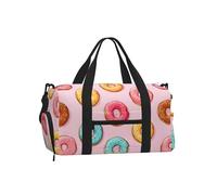 Borsa da palestra colorata a forma di ciambelle, unisex, per dessert, fine settimana, viaggio, con scomparto per scarpe, impermeabile, per sport, notte, danza, yoga, borsa da portare con sé