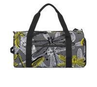 Borsa da palestra colorata con libellule luminose e divertenti, con scomparto per scarpe, borsone da viaggio, borsa da yoga