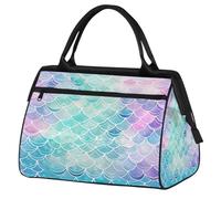 Borsa da palestra colorata con scala di sirena oceanica per uomini e donne, borsone da viaggio per sport e viaggi, borsa impermeabile per il fine settimana borsa da notte leggera da portare a mano