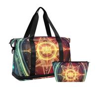 Borsa da palestra colorata con tarocchi misteriosi astrologici, borsa sportiva da palestra con tracolla regolabile per viaggio multifunzionale, Astrologia misteriosa colorata dei tarocchi, 1 size