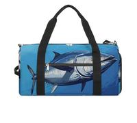 Borsa da palestra colorata con tonno per uomo e donna, impermeabile, borsa da viaggio leggera per viaggi sportivi, bianco, taglia unica
