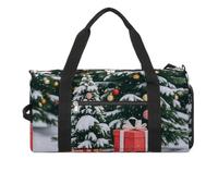 Borsa da palestra con albero di pino e scatola regalo, per uomini e donne, impermeabile, grande borsone per allenamento da viaggio