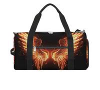 Borsa da palestra con ali ad angolo di fuoco, per uomini e donne, resistente all'acqua, borsa da viaggio leggera per sport di viaggio, bianca, taglia unica