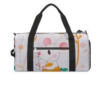 Borsa da palestra con animali bianchi in stile cartone animato per uomo e donna, borsa da palestra impermeabile, grande borsa da viaggio per allenamento