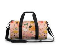 Borsa da palestra con animali da fattoria, mucca, pollo, divertente, grande, leggera, da viaggio, 44 x 22,9 x 22,9 cm