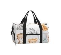 Borsa da palestra con animali dello zoo per uomini e donne, grazioso borsone da viaggio con scomparto per scarpe, impermeabile, per sport, notte, danza, yoga, borsa da portare con sé