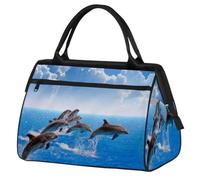 Borsa da palestra con balena che salta fuori dall'acqua per donne e uomini, borsone sportivo da viaggio con custodia trolley, borsa sportiva impermeabile, borsa da palestra per weekend, borsa da