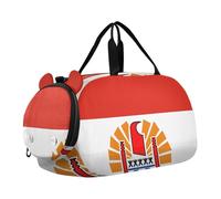 Borsa da palestra con bandiera della Polinesia Francese (variante) per bambini, con scomparto per scarpe, leggera, per fine settimana e ballo notturno