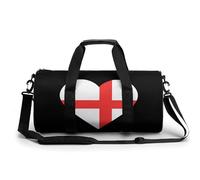 Borsa da palestra con bandiera dell'Inghilterra e cuore, grande, leggera, da viaggio, Stile:, 17.7in/9in/9in