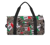 Borsa da palestra con bandiera dell'Italia Roma Colosseo divertente con scomparto per scarpe, borsone da viaggio, weekend, per la notte, borsa da yoga