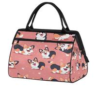 Borsa da palestra con cane Corgi carino per uomini e donne, rosa gallese cani da viaggio sport borsone impermeabile weekend pernottamento borsa leggera bagaglio tote