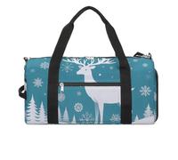 Borsa da palestra con cervi e fiocchi di neve, per uomini e donne, impermeabile, grande borsone per allenamento da viaggio