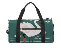 Borsa da palestra con cigno con fiori antichi per uomini e donne, impermeabile, grande borsone per allenamento da viaggio