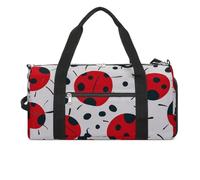 Borsa da palestra con coccinella rossa e nera maculata per uomini e donne, impermeabile, grande borsone per allenamento da viaggio