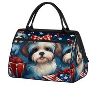 Borsa da palestra con cucciolo di cane tagliato per uomini e donne, borsone sportivo da viaggio, impermeabile, borsa per il fine settimana borsa da notte leggera da portare a mano