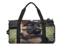 Borsa da palestra con cucciolo di pastore tedesco, zaino da palestra per donne e uomini, con scomparto per scarpe, borsa da palestra riutilizzabile, mini borsa da palestra, cucciolo di pastore tedesco