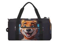Borsa da palestra con cuffie con ritratto di animali, per uomini e donne, impermeabile, grande borsone per allenamento da viaggio