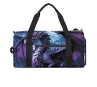 Borsa da palestra con drago viola luna viola per uomini e donne resistente all'acqua borsone da viaggio leggero borsa per viaggi sportivi, bianco, taglia unica