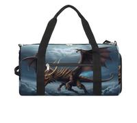 Borsa da palestra con drago volante, borsa da palestra per donne e uomini, con scomparto per scarpe, borsa da palestra riutilizzabile, mini borsa da palestra, drago volante, taglia unica