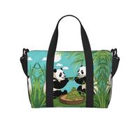 Borsa da palestra con due simpatici panda stampati, borsa da palestra a tracolla, borsa da viaggio adatta per viaggi di lavoro