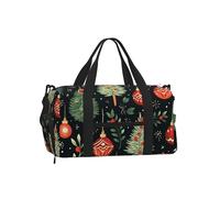Borsa da palestra con elementi natalizi per uomo e donna, borsa da viaggio con albero di Natale, borsone da viaggio con scomparto per scarpe, impermeabile, per sport durante la notte, danza, yoga