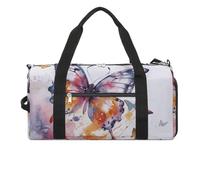 Borsa da palestra con farfalla ad acquerello, unisex, resistente all'acqua, borsa da viaggio, leggera, per viaggi, sport, bianco, taglia unica