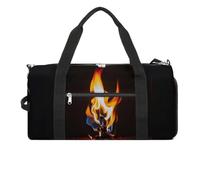Borsa da palestra con fiamme rosse brucianti, per uomini e donne, impermeabile, grande borsone per allenamento da viaggio