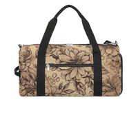 Borsa da palestra con fiori antichi beige per uomini e donne resistente all'acqua borsa da viaggio leggera per viaggi sportivi, bianco, taglia unica