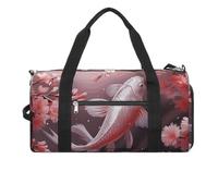 Borsa da palestra con fiori di ciliegio e carpa rossa per uomo e donna, resistente all'acqua, borsa da viaggio leggera per viaggi e sport, bianco, taglia unica