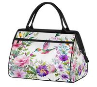 Borsa da palestra con fiori di iris ad acquerello per uomo e donna, borsa da viaggio sportiva borsone impermeabile per fine settimana borsa da notte leggera da portare a mano tote