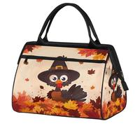 Borsa da palestra con foglie autunnali per uomini e donne, borsa da viaggio per sport del Ringraziamento Turchia borsone impermeabile per il fine settimana borsa da viaggio leggera bagaglio tote