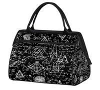 Borsa da palestra con formula matematica per uomini e donne, equazioni matematiche nere, borsone sportivo da viaggio, impermeabile, borsa da viaggio per la notte, borsa leggera da portare a mano