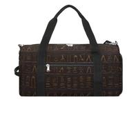 Borsa da palestra con geroglifici egiziani antichi per uomini e donne, impermeabile, borsa da viaggio leggera per viaggi e sport, bianco, taglia unica