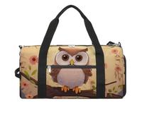 Borsa da palestra con gufo carino per uomini e donne, resistente all'acqua, borsa da viaggio leggera per viaggi sportivi, bianco, taglia unica